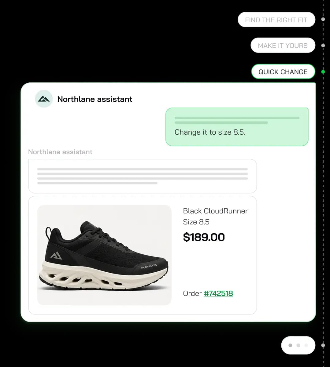 CoSupport AI Shopify chat widget resolving a WISMO order-change request