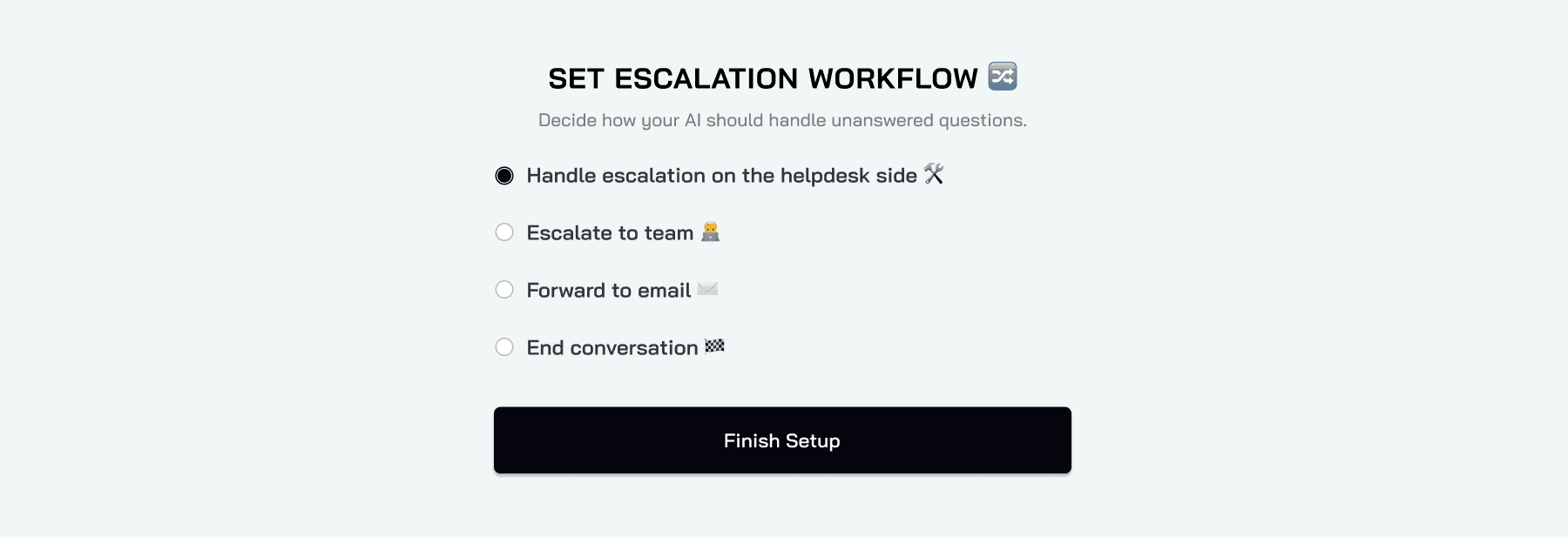 Set escalation workflow