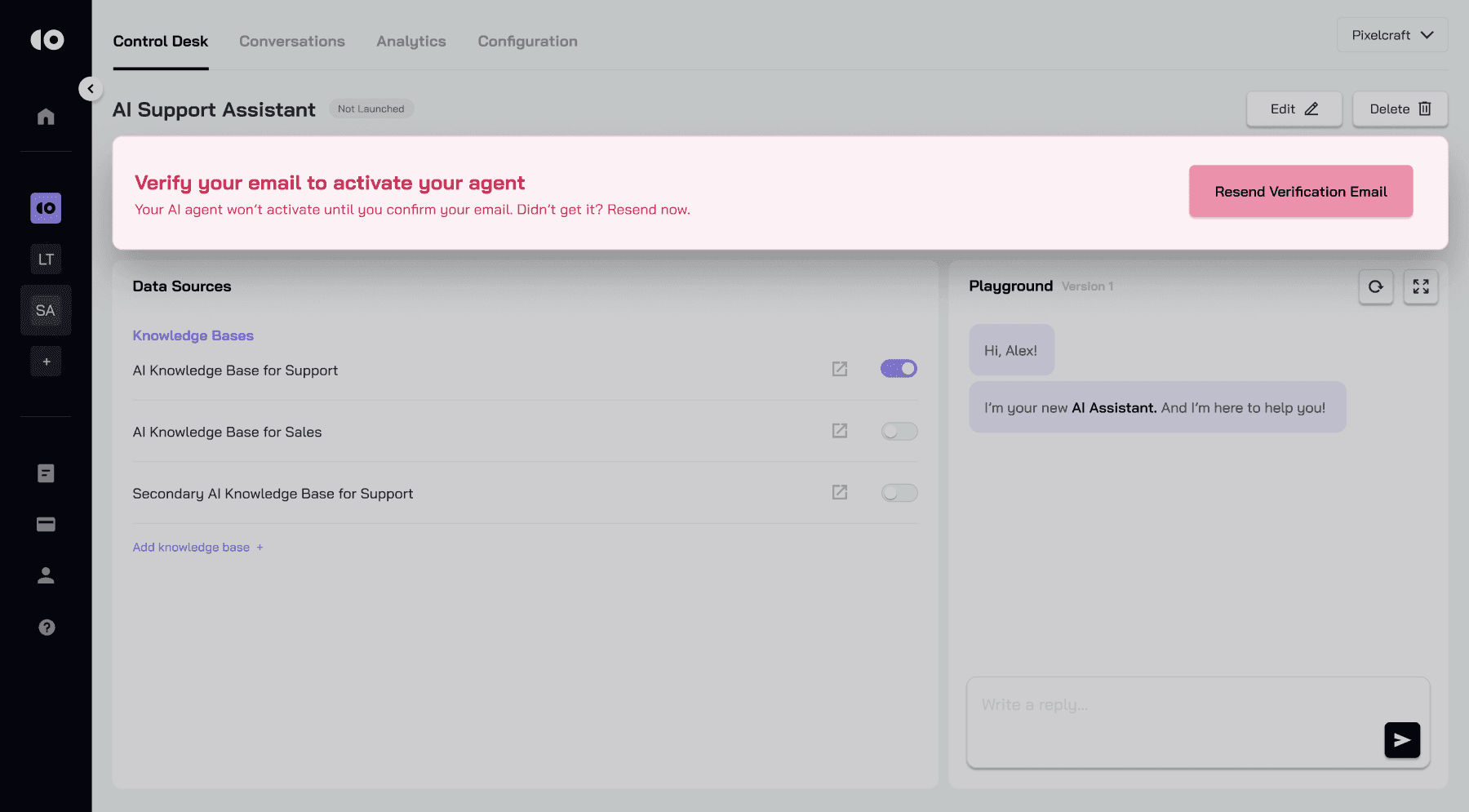 New Email Verification Reminder in the Cabinet