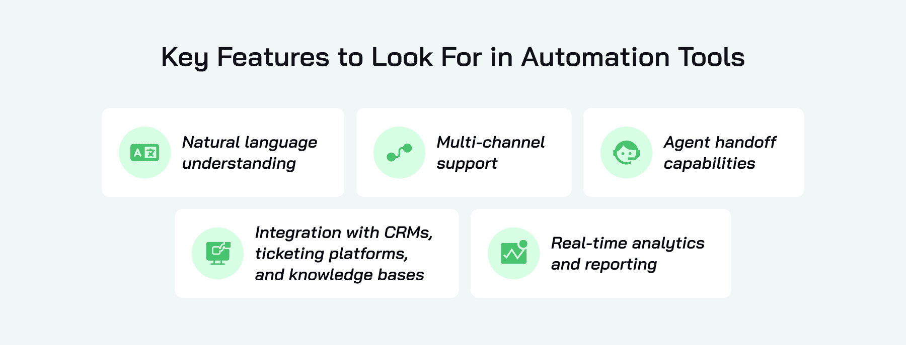 Key Features For Automation Tools