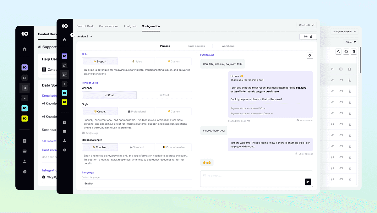 Platform with a Fully Customizable AI Agent
