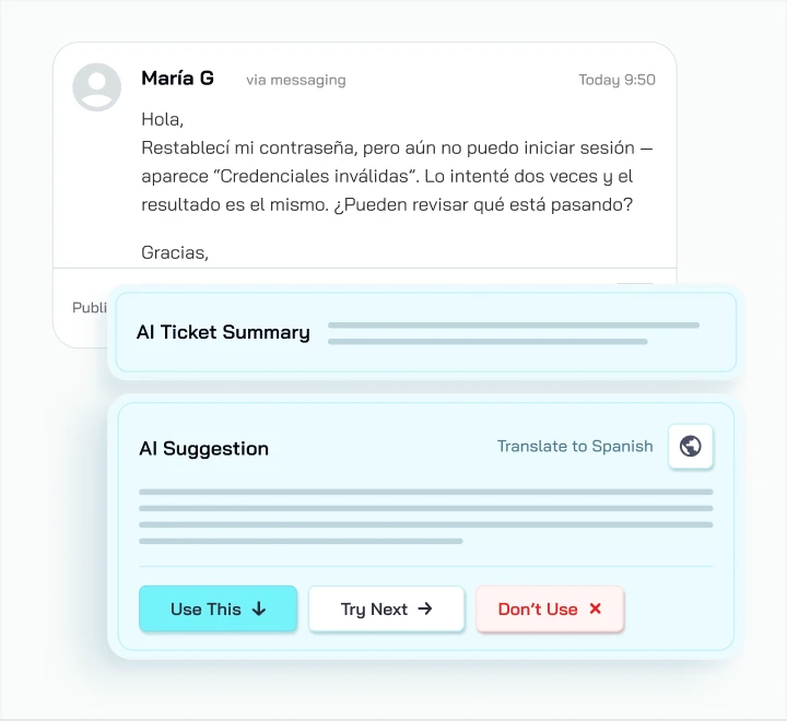 CoSupport AI Assistant drafting a context-aware reply inside Zendesk